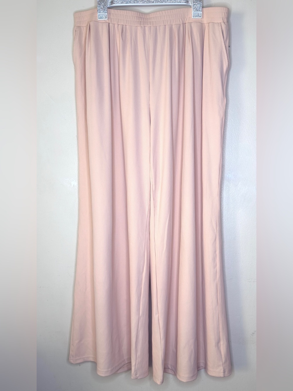 Wide-Leg Pale Pink Women’s Jumpsuit Pants- Size 2XL